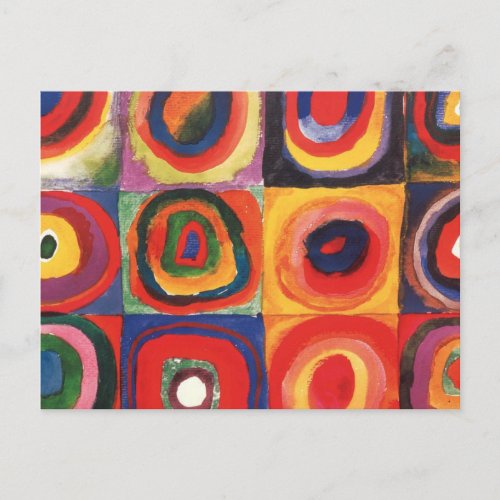 Kandinsky Farbstudie Quadrate Squares Circles Art Postcard