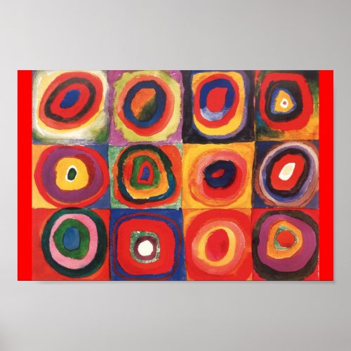 Kandinsky Farbstudie Quadrate Squares Circles Art Poster