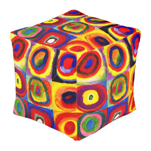 Kandinsky Farbstudie Quadrate Squares Circles Art Pouf
