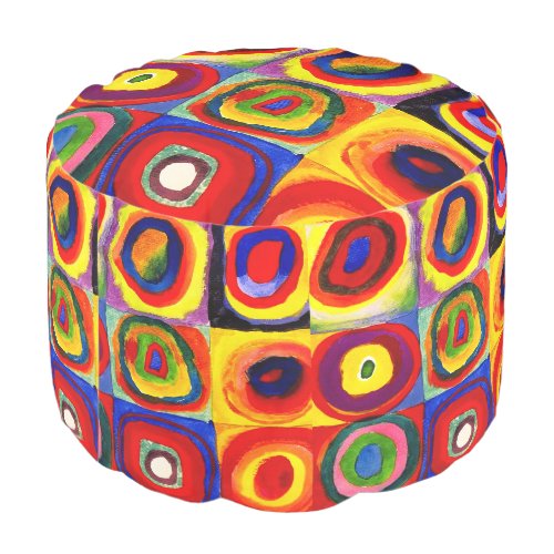 Kandinsky Farbstudie Quadrate Squares Circles Art Pouf