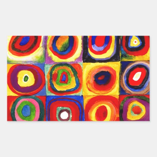 Kandinsky Farbstudie Quadrate Squares Circles Art Rectangular Sticker