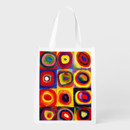 Kandinsky Farbstudie Quadrate Squares Circles Art Reusable Grocery Bag