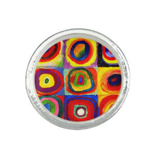 Kandinsky Farbstudie Quadrate Squares Circles Art Ring