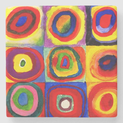 Kandinsky Farbstudie Quadrate Squares Circles Art Stone Coaster