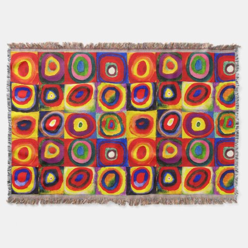 Kandinsky Farbstudie Quadrate Squares Circles Art Throw Blanket