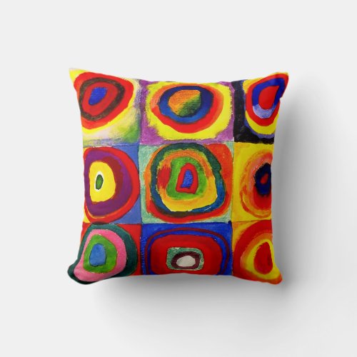 Kandinsky Farbstudie Quadrate Squares Circles Art Throw Pillow