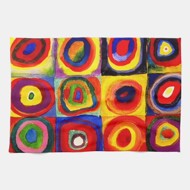 Kandinsky Farbstudie Quadrate Squares Circles Art  Towel (Horizontal)
