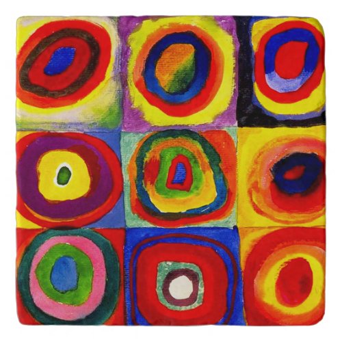 Kandinsky Farbstudie Quadrate Squares Circles Art Trivet