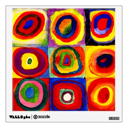 Kandinsky Farbstudie Quadrate Squares Circles Art Wall Sticker