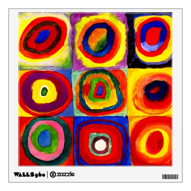 Kandinsky Farbstudie Quadrate Squares Circles Art  Wall Sticker (Front)