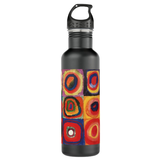 Kandinsky Farbstudie Quadrate Squares Circles Art  Water Bottle (Front)