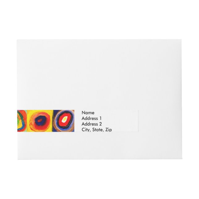Kandinsky Farbstudie Quadrate Squares Circles Art  Wrap Around Address Label (Front)