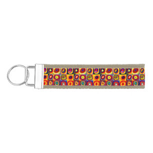Kandinsky Farbstudie Quadrate Squares Circles Art Wrist Keychain