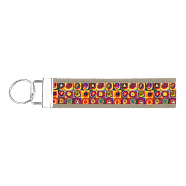 Kandinsky Farbstudie Quadrate Squares Circles Art  Wrist Keychain (Keys on Left)
