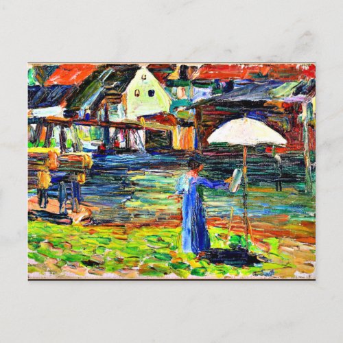 Kandinsky _ Gabriele Munter Painting in Kallmunz Postcard