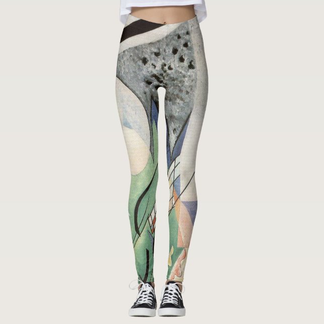 Kandinsky Green Composition 1923 Art Deco Leggings (Front)