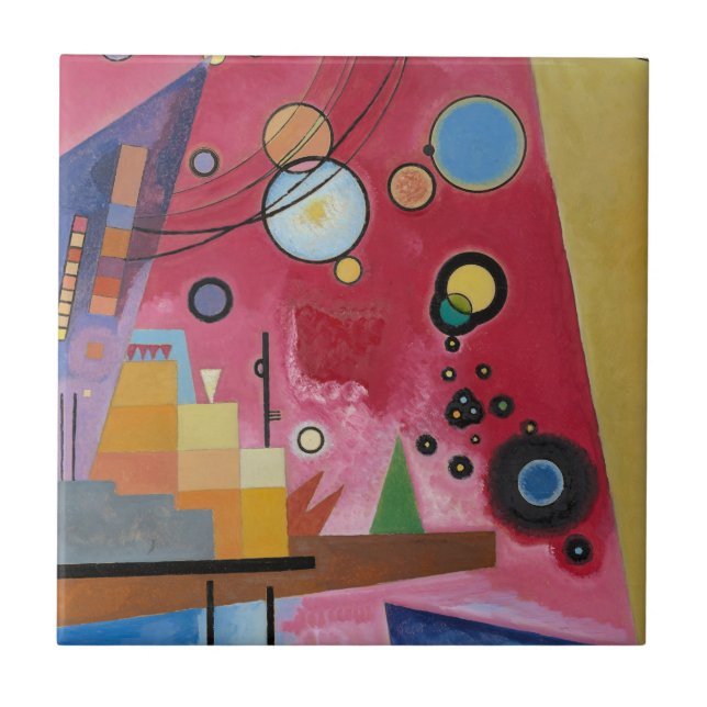 Kandinsky - Heavy Red Ceramic Tile (Front)
