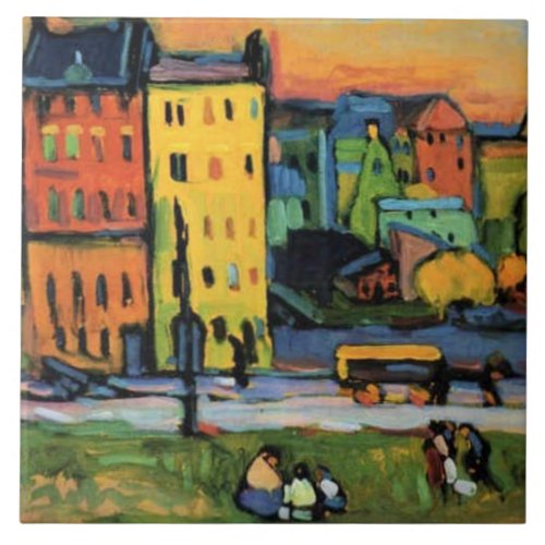 Kandinsky - Houses in Munich, Ceramic Tile