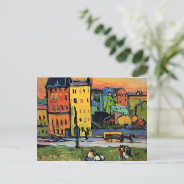 Kandinsky - Houses in Munich Postcard (Standing Front)