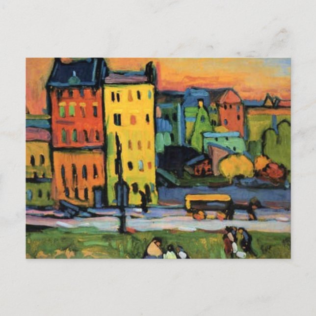 Kandinsky - Houses in Munich, Postcard (Front)