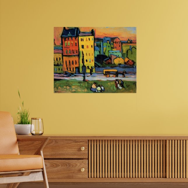 Kandinsky - Houses in Munich, Poster (Living Room 2)