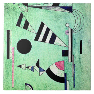 Kandinsky - Immersed in Green Ceramic Tile