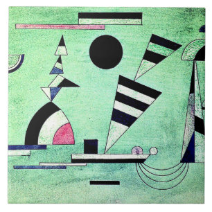 Kandinsky - Immersed in Green, popular artwork, Ceramic Tile