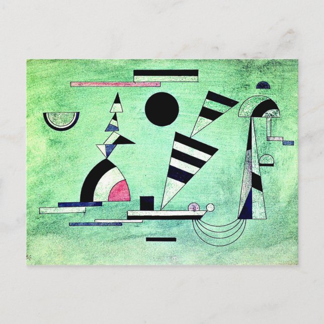 Kandinsky - Immersed in Green,  popular artwork Postcard (Front)