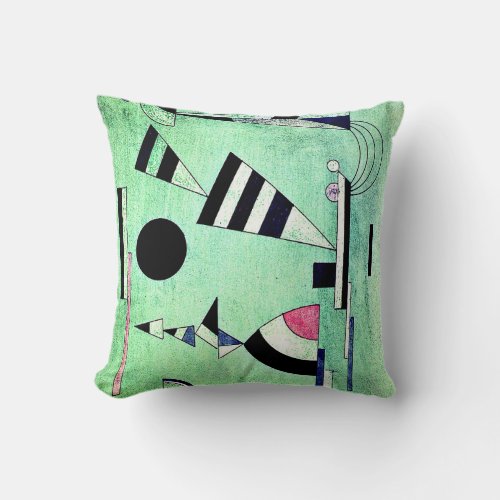 Kandinsky _ Immersed in Green Throw Pillow