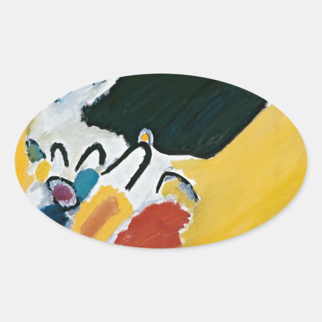Kandinsky Impression III Concert Abstract Painting Oval Sticker (Front)