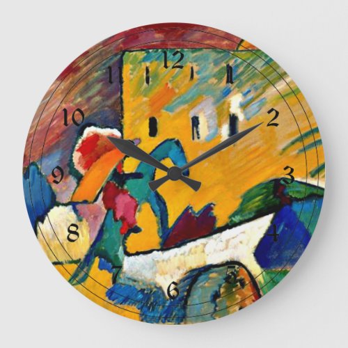 Kandinsky Improvisation 3 landscape painting Large Clock