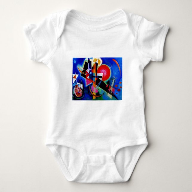 Kandinsky in Blue Abstract Painting Baby Bodysuit (Front)