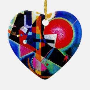 Kandinsky in Blue Abstract Painting Ceramic Ornament