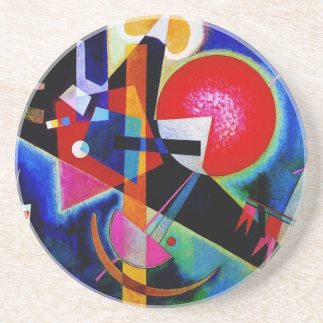 Kandinsky in Blue Abstract Painting Coaster (Front)