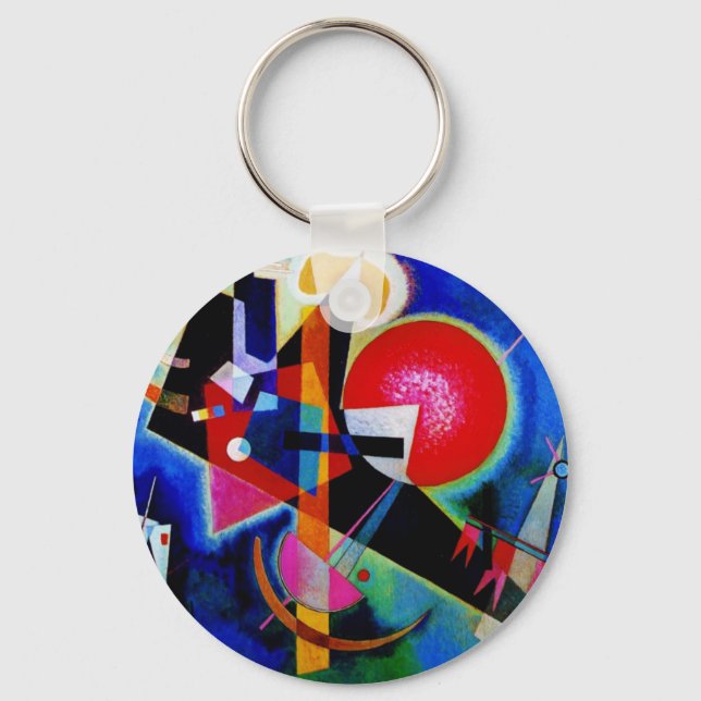 Kandinsky in Blue Abstract Painting Keychain (Front)
