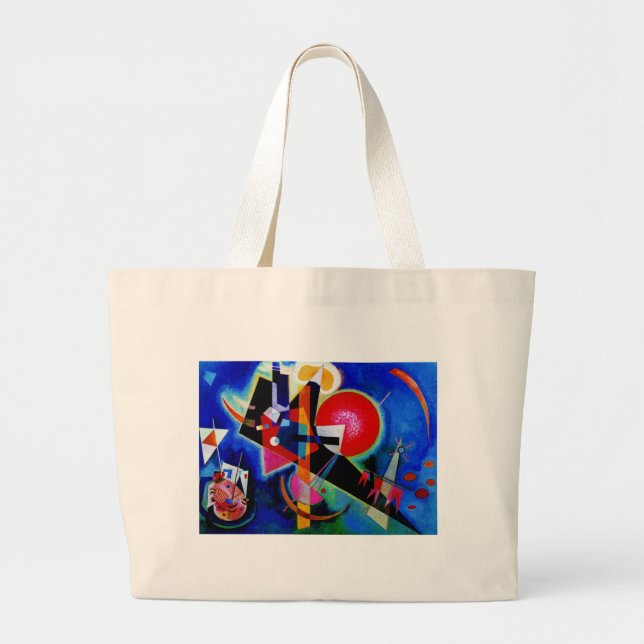 Kandinsky in Blue Abstract Painting Large Tote Bag (Front)