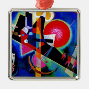 Kandinsky in Blue Abstract Painting Metal Ornament