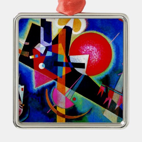 Kandinsky in Blue Abstract Painting Metal Ornament