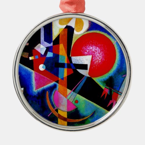 Kandinsky in Blue Abstract Painting Metal Ornament