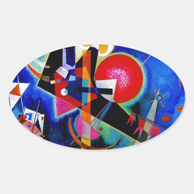 Kandinsky in Blue Abstract Painting Oval Sticker (Front)