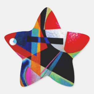 Kandinsky in Blue Abstract Painting Star Sticker