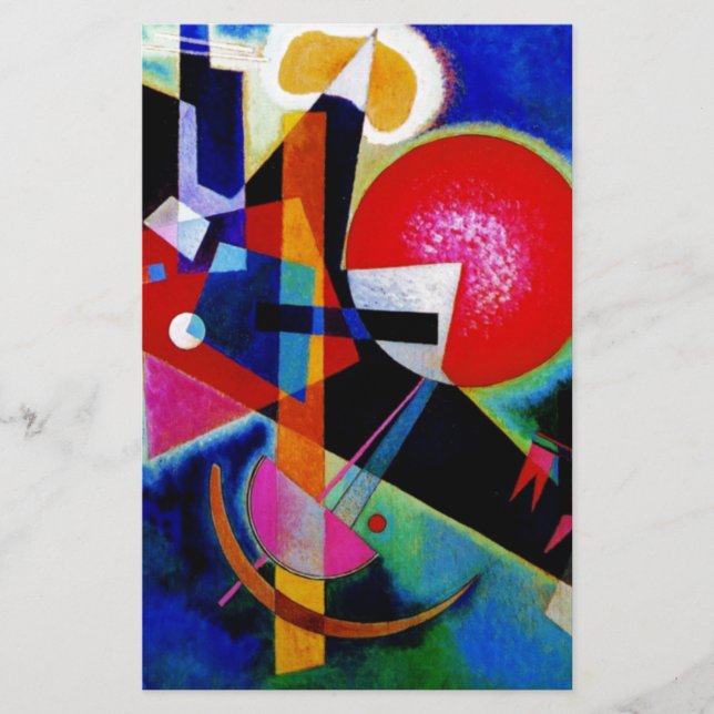 Kandinsky in Blue Abstract Painting Stationery (Front)