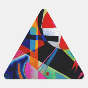 Kandinsky in Blue Abstract Painting Triangle Sticker