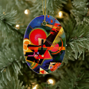 Kandinsky - In Blue, famous artwork Ceramic Ornament