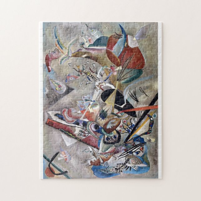 Kandinsky In Gray Abstract Artwork Jigsaw Puzzle (Vertical)