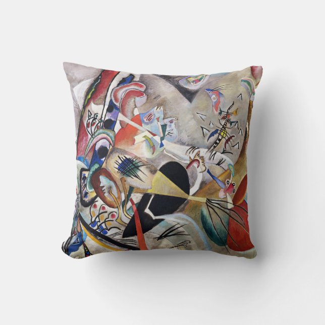 Kandinsky In Gray Throw Pillow (Front)