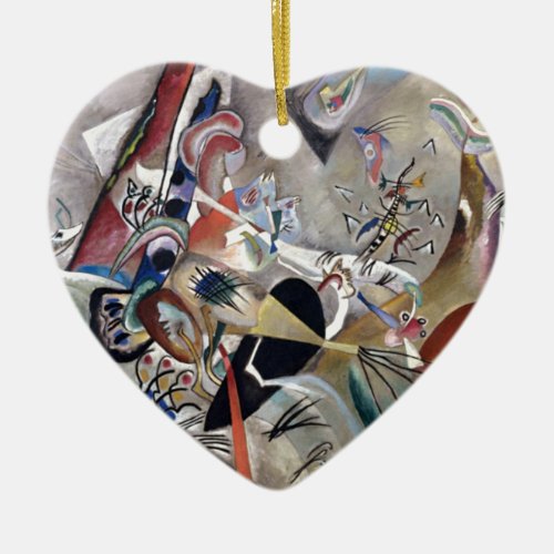 Kandinsky In Grey Abstract Artwork Ceramic Ornament