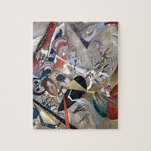 Kandinsky In Grey Abstract Artwork Jigsaw Puzzle