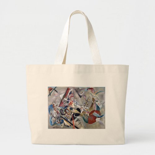 Kandinsky In Grey Abstract Artwork Large Tote Bag