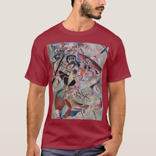 Kandinsky In Grey Abstract Artwork Maroon T_Shirt